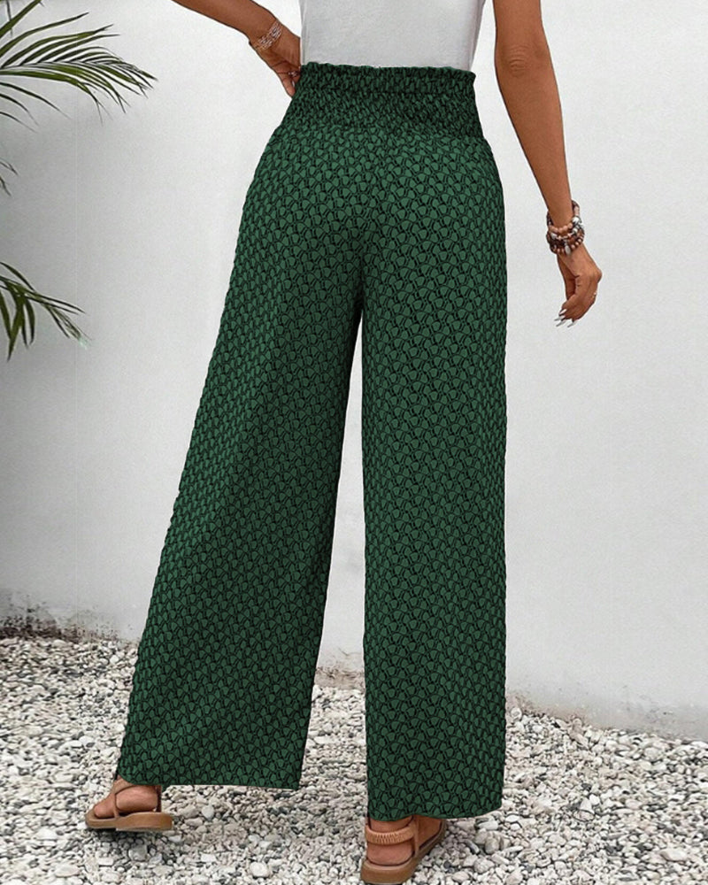 Damen Sommerhose Hohe Taille Geometrisches Muster