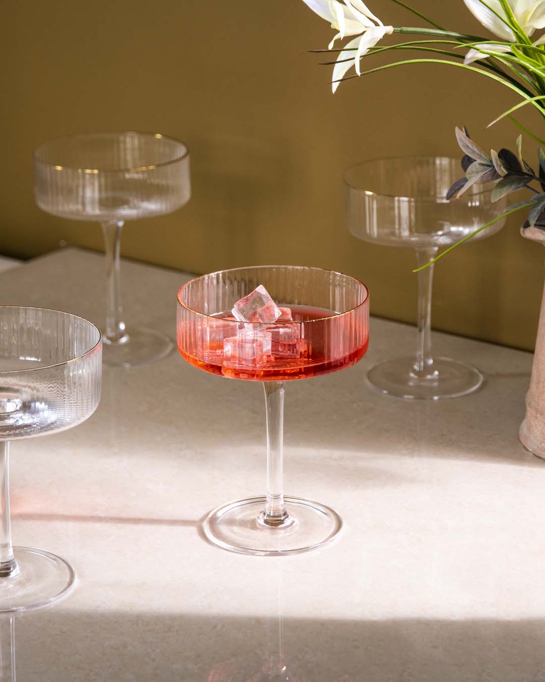 Cocktailgläser Rippiert Set 6 Stück