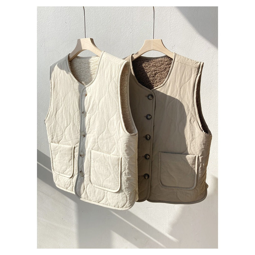 Damen Steppjacke Wendbar Fleecefutter