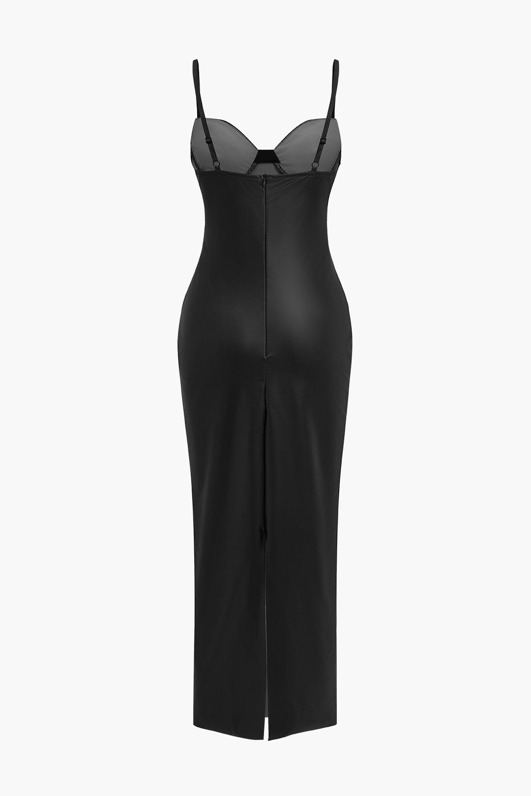 Damen Leder-Maxikleid Elegant
