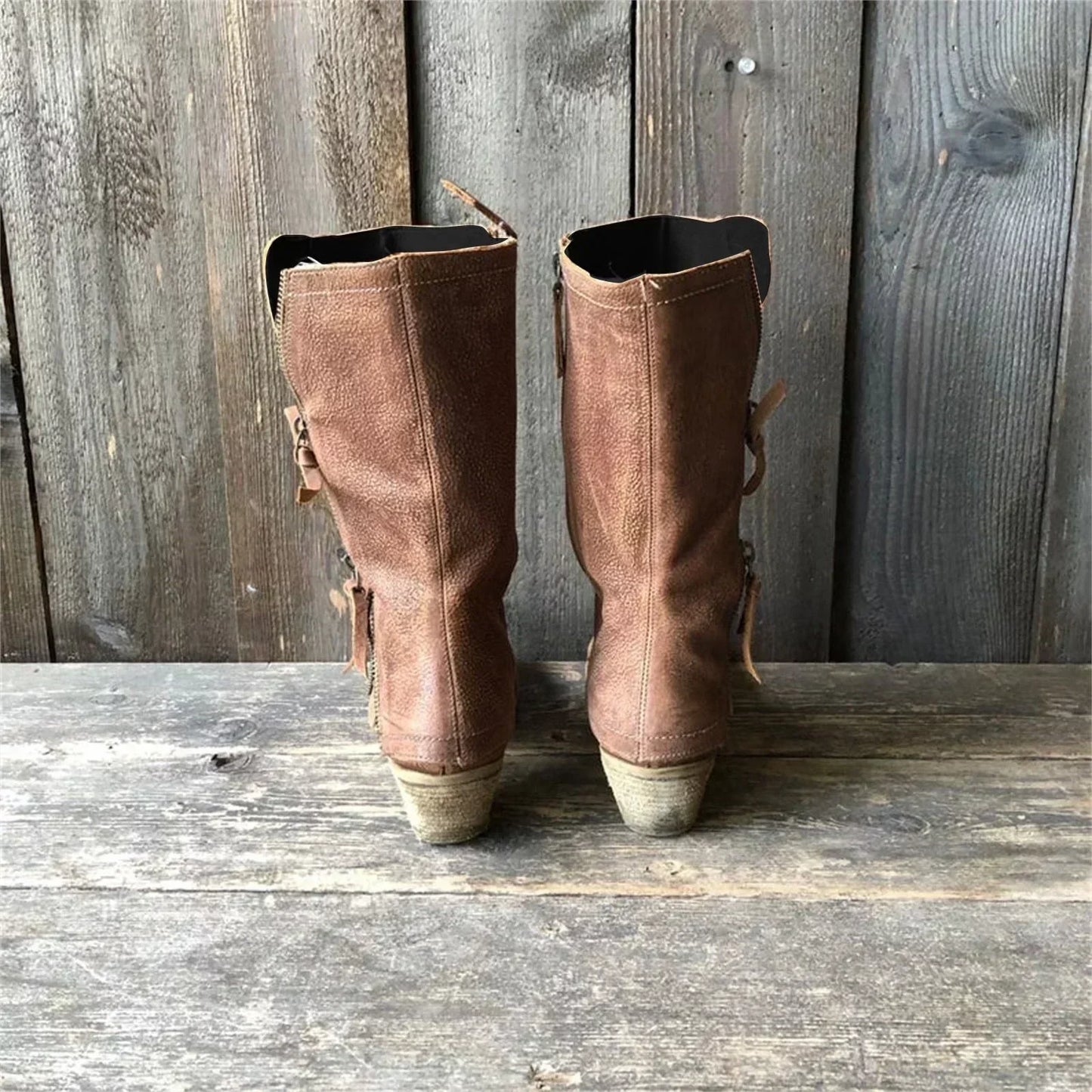 Damenstiefel Leder Reißverschluss