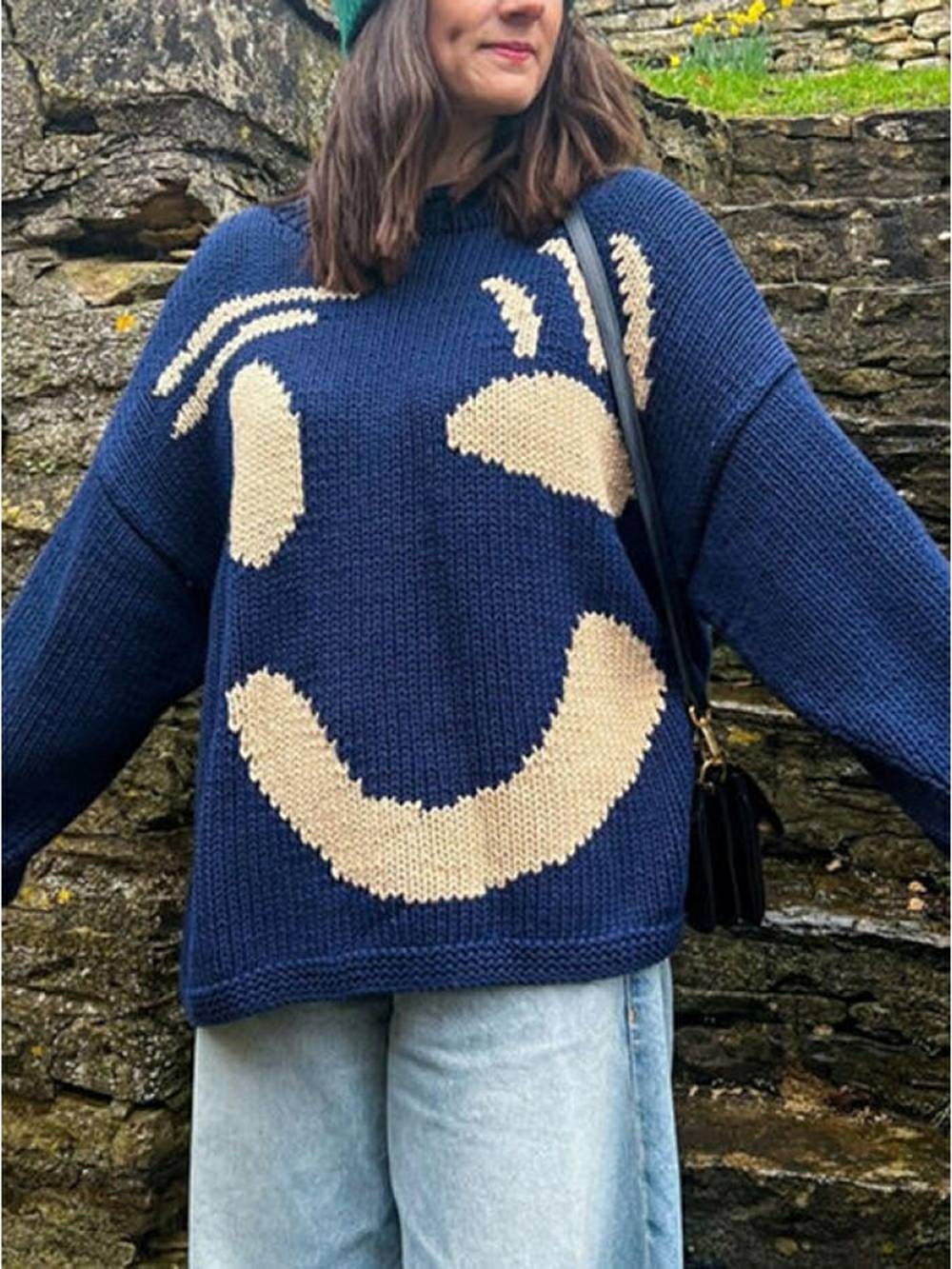 Damen Strickpullover Gefüttert Bequem Grau