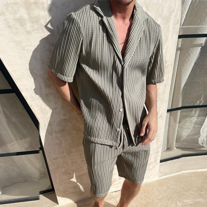 Herren Freizeitset Zweiteilig Oberteil Shorts
