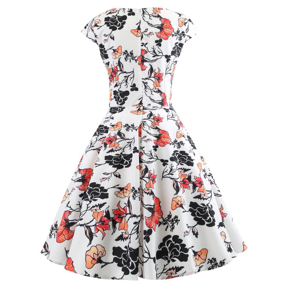 Damen A-Linien Kleid Florales Design Wickelausschnitt Norvielle