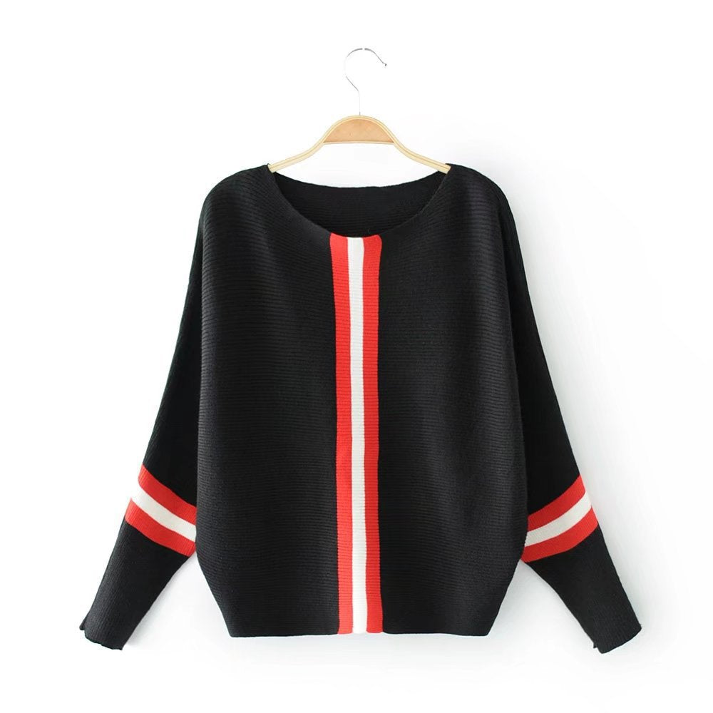 Damen Strickpullover Modern Streifen Weit Norvielle