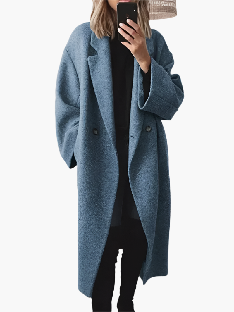 Damen Mantel Loose Fit mit Knöpfen Elegant