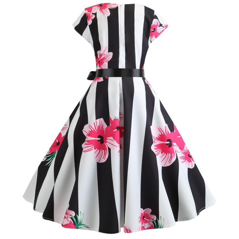 Damen Swingkleid mit Blumenmustern Tailliert Norvielle