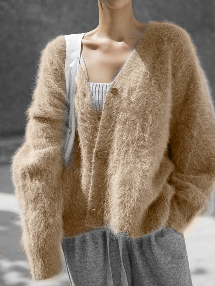Vegane Damen Strickcardigan Langarm