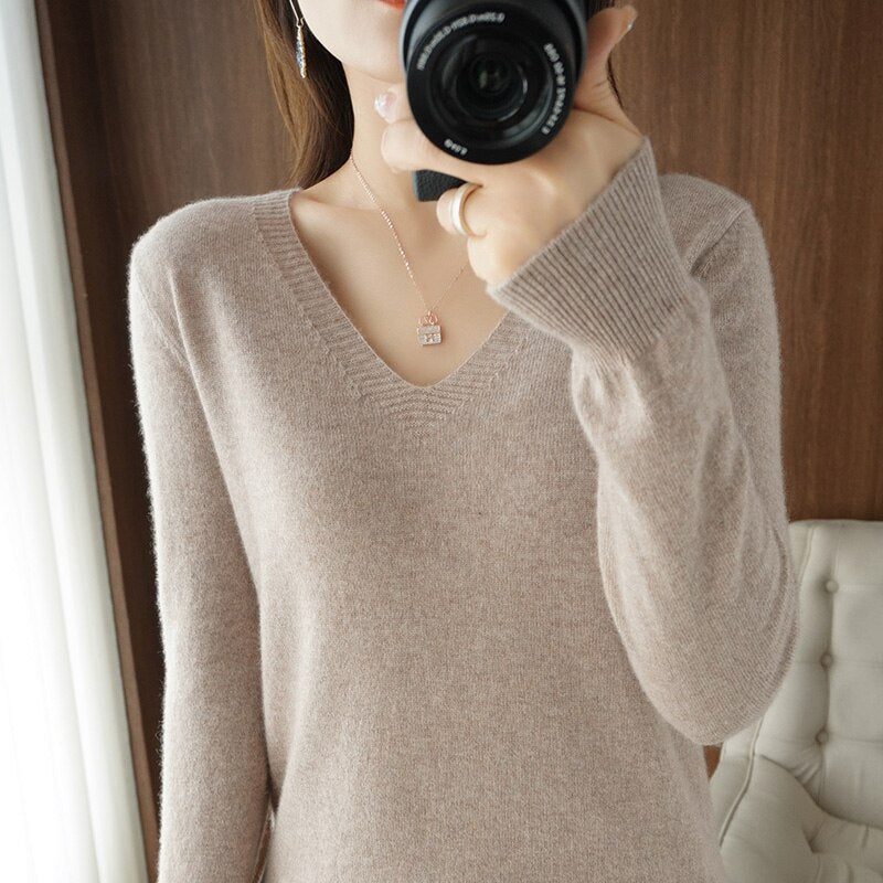 Norvielle Damen V-Ausschnitt Pullover