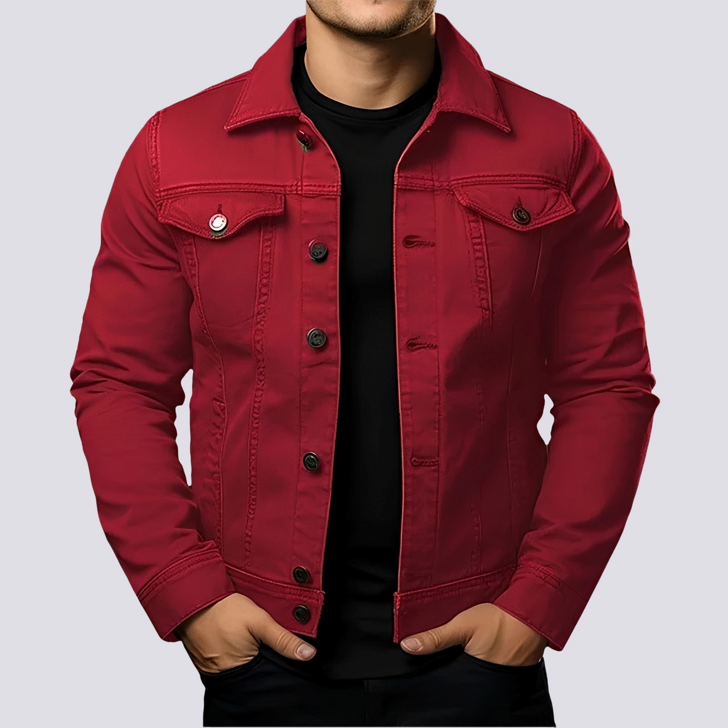 Layton Herren Jeansjacke Freizeit Baumwolle