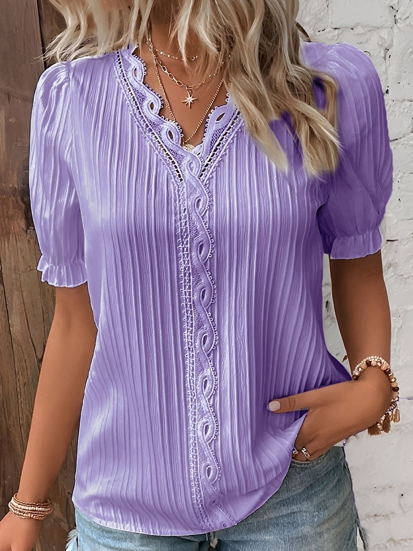 Damen Bluse V-Ausschnitt Trendig