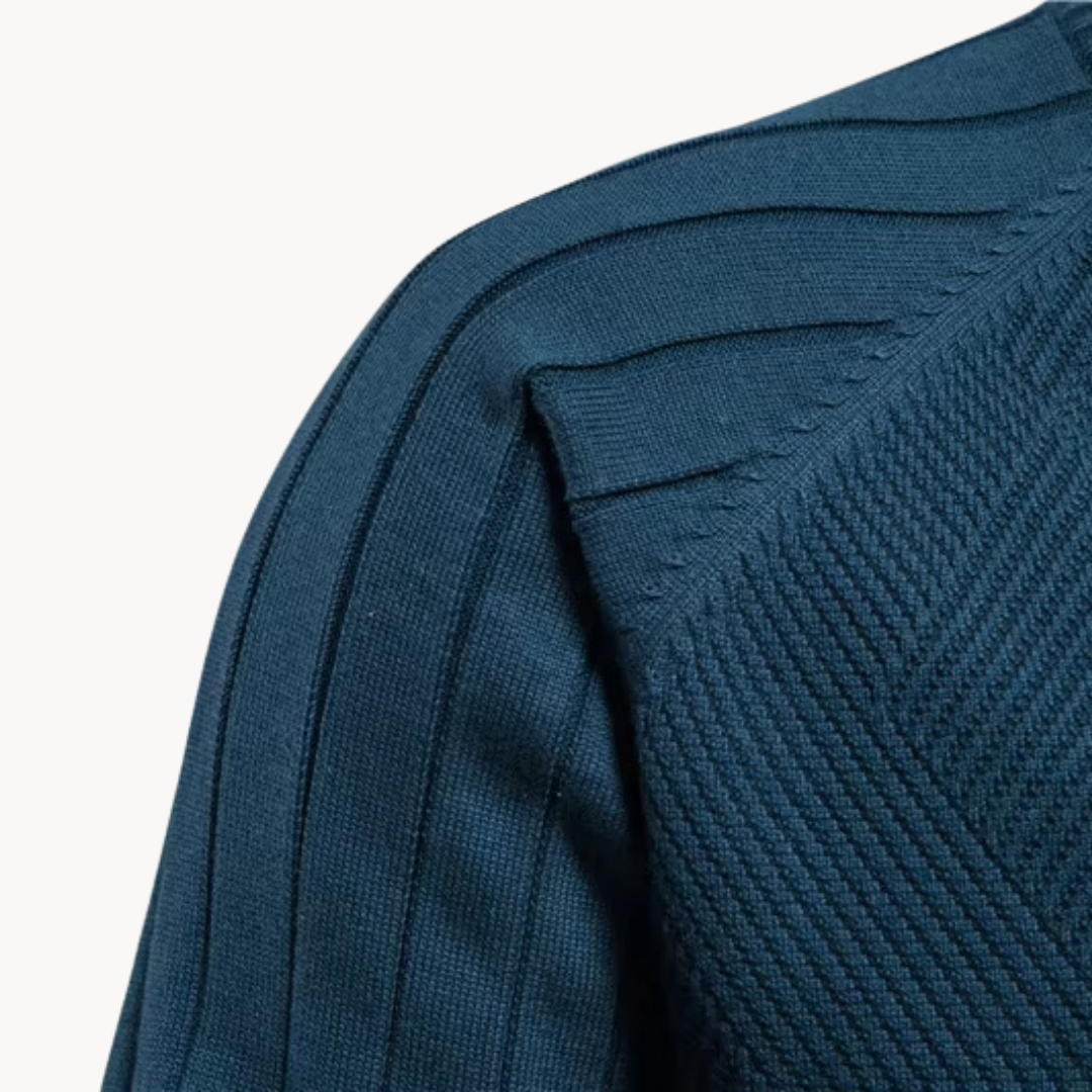 Herren Pulloverjacke Strukturiert Stehkragen Zip