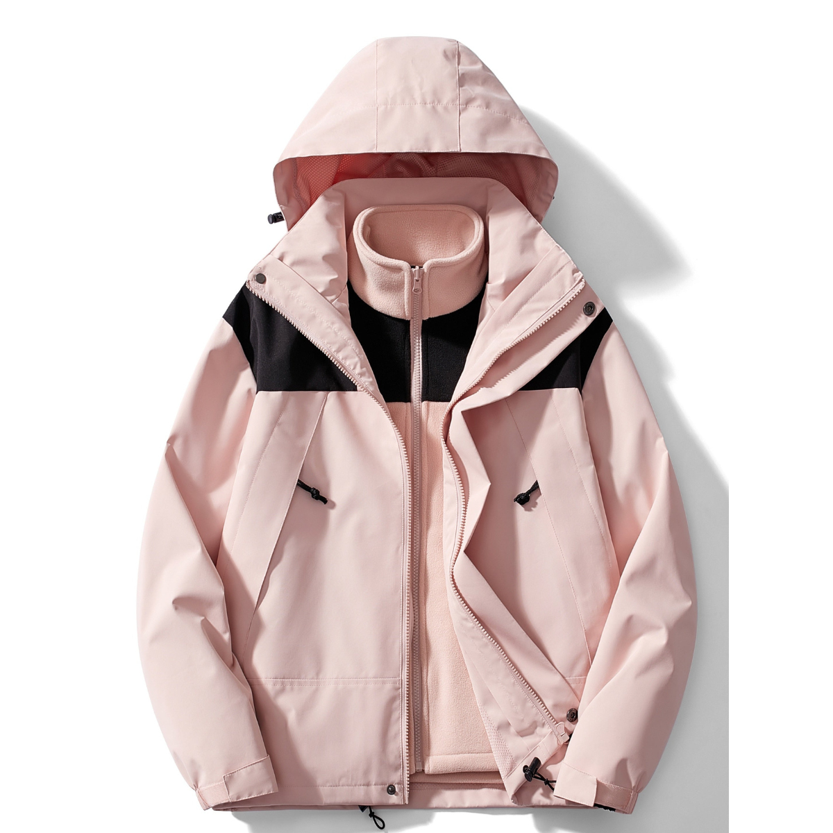 Herren Winterjacke 3-in-1 Fleece Mit Kapuze