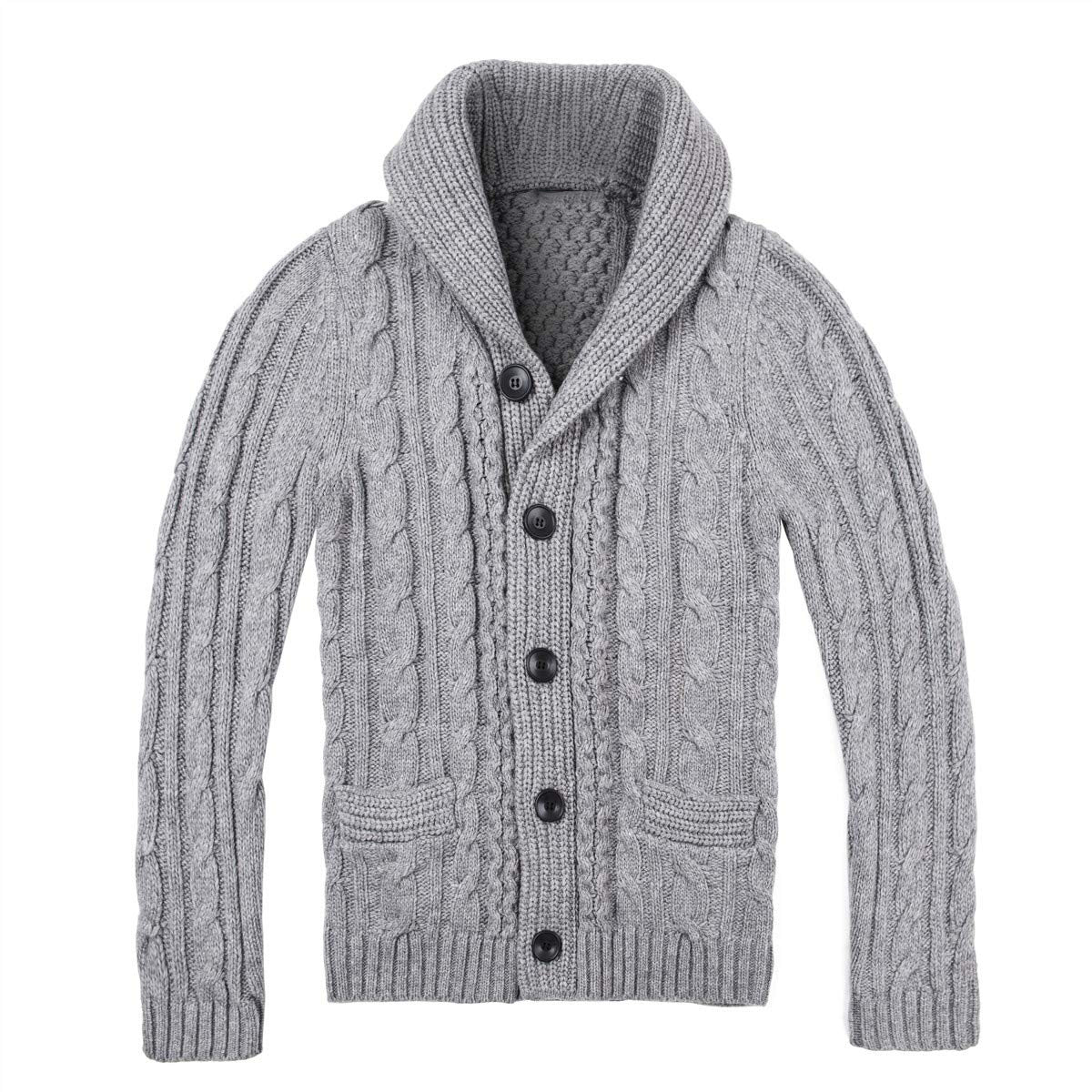 Herren Strickjacke Zopfmuster Praktische Taschen Stilvoll Beige