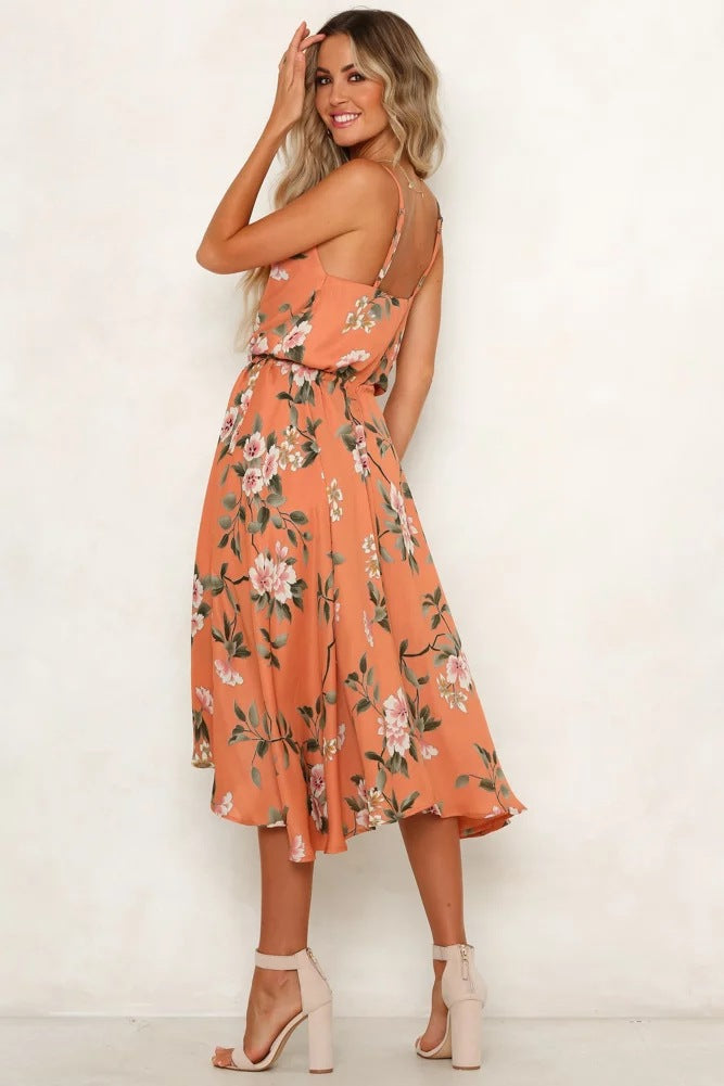 Damen Midikleid Floralmuster Luftig Norvielle