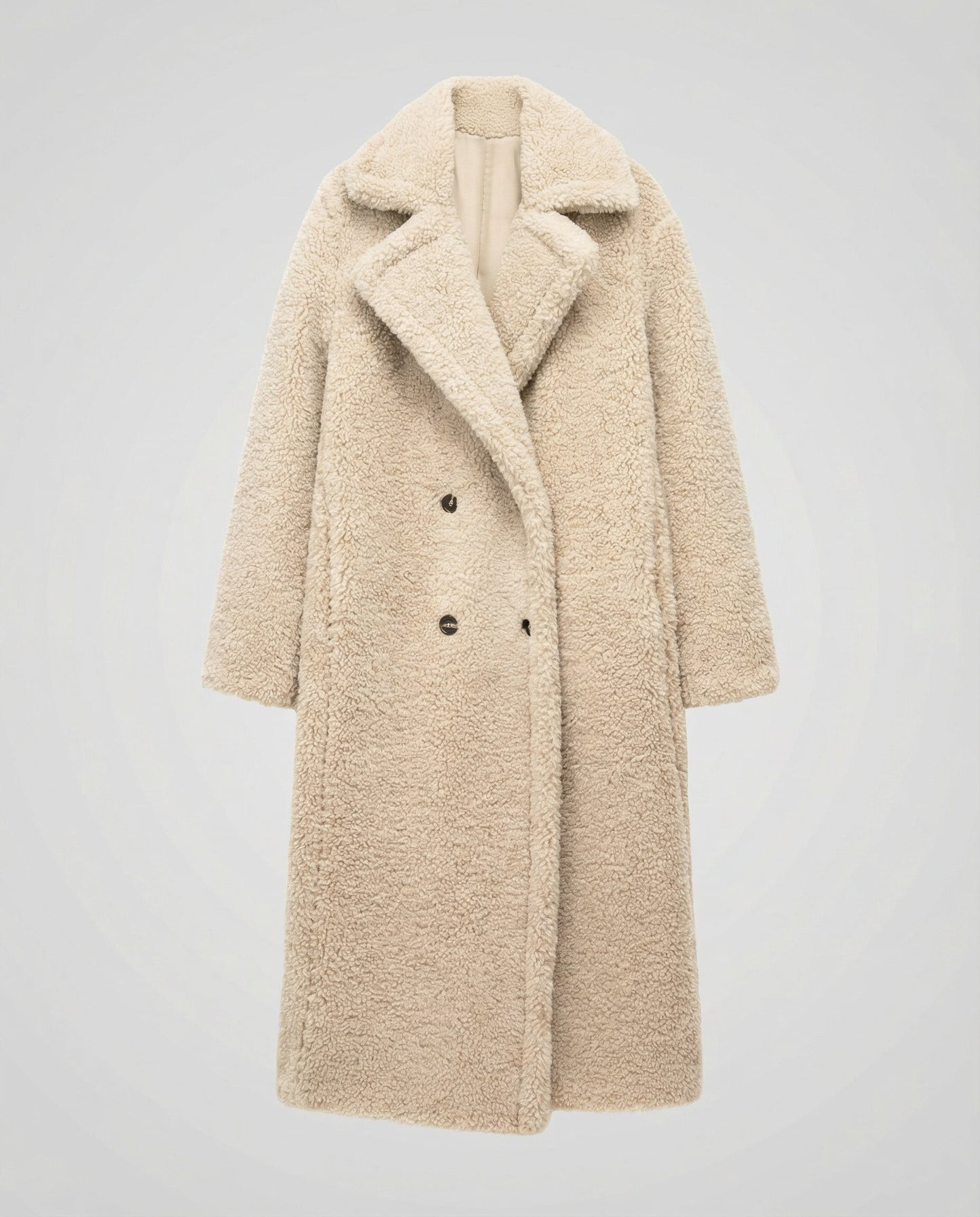 Damen Teddymantel Lang