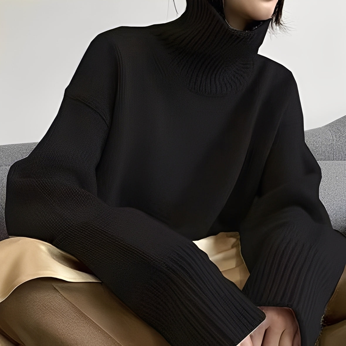 Damen Rollkragenpullover Stilvoll Clémentine