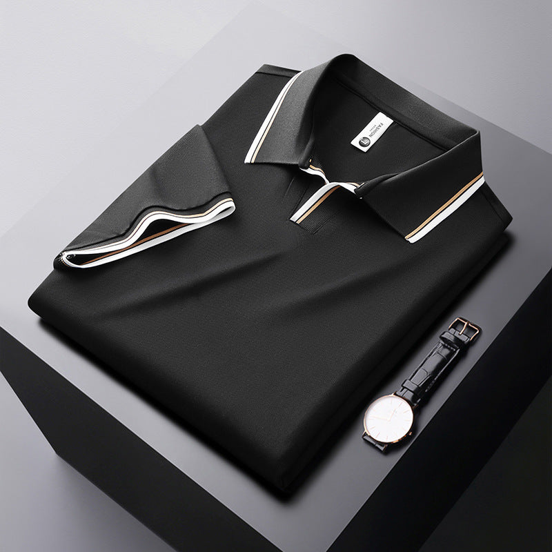 Herren Poloshirt Formelles Baumwoll-Hemd Weiß