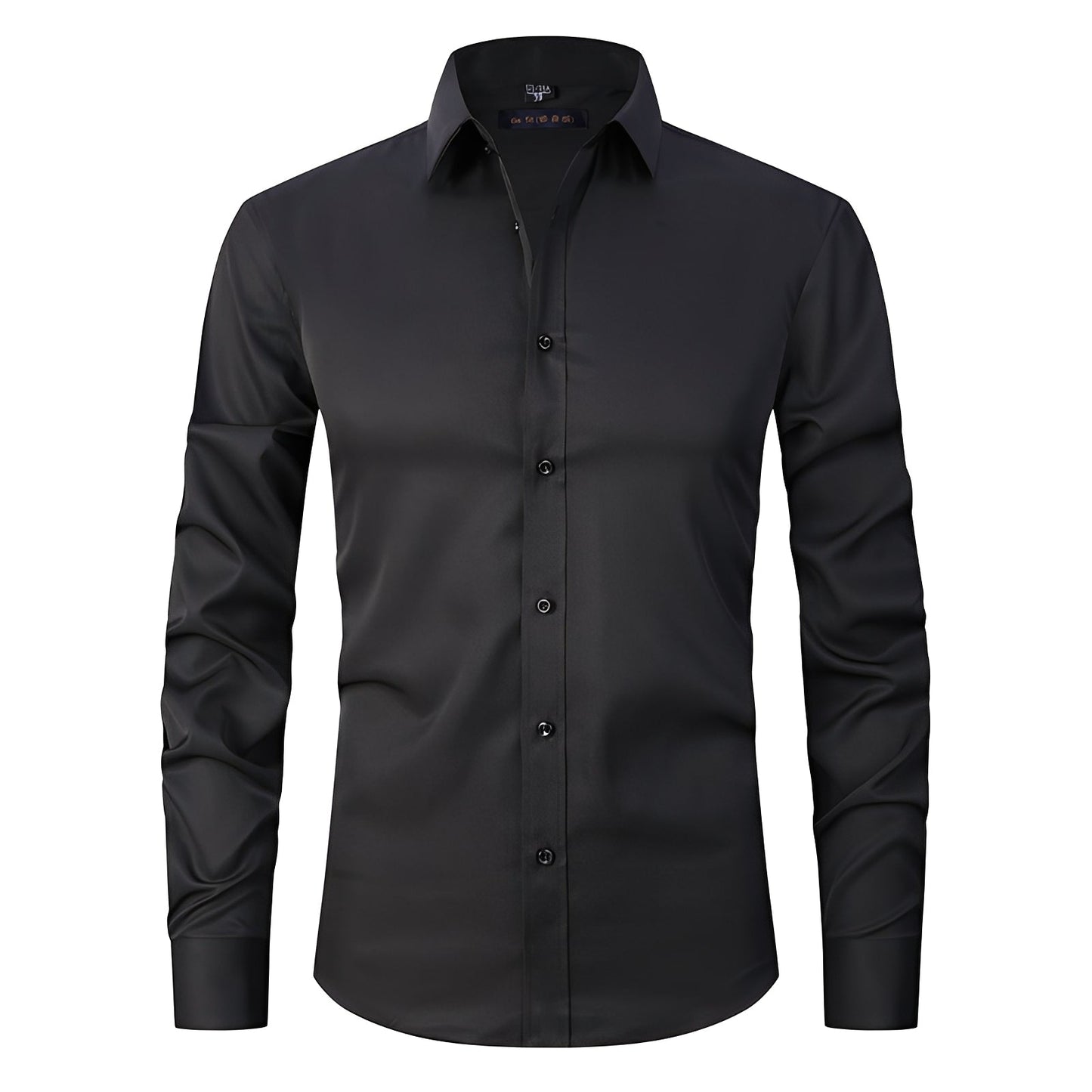 Herren Langarmhemd Modern Slim Fit Baumwolle Weiß