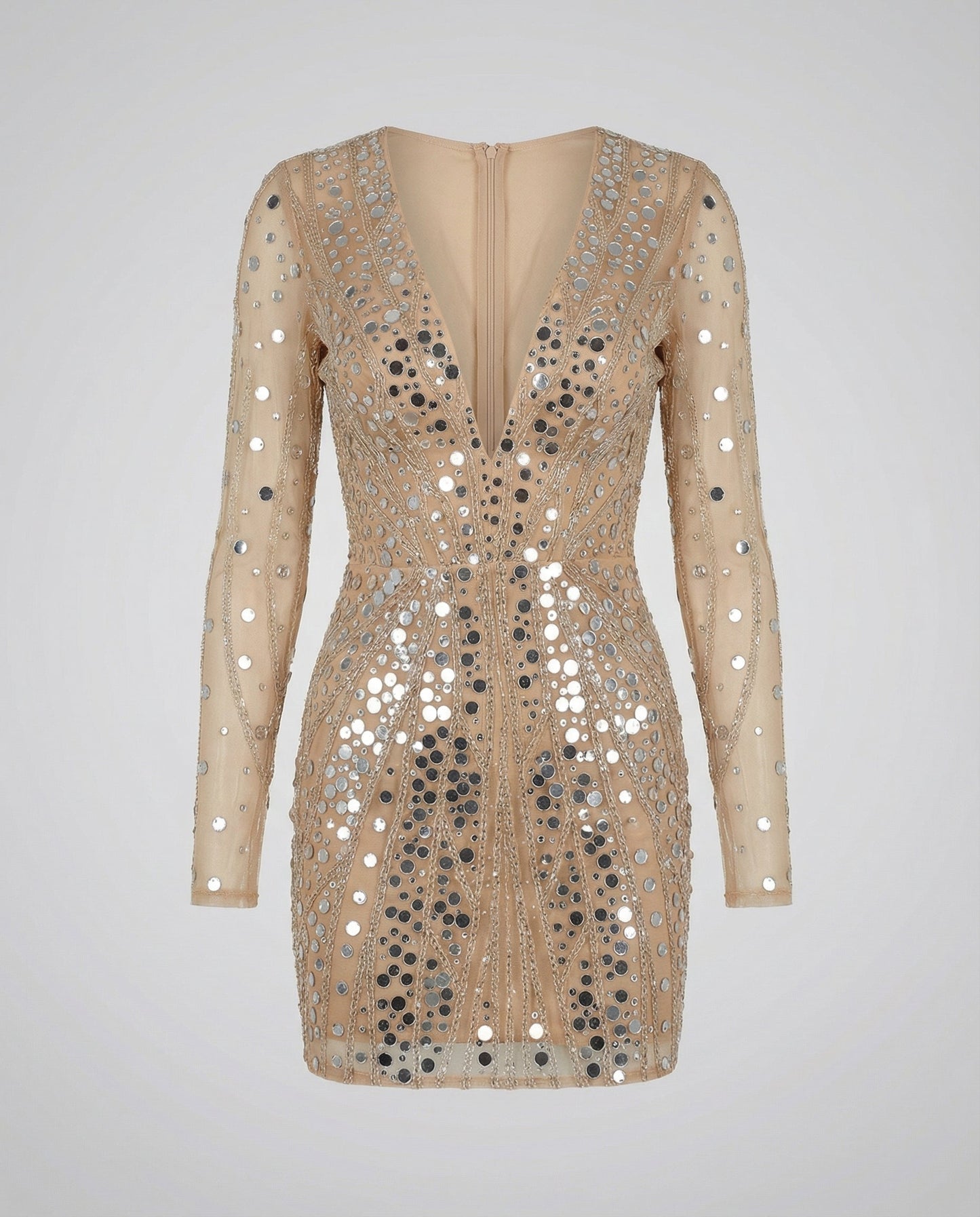 Damen Paillettenkleid Gold
