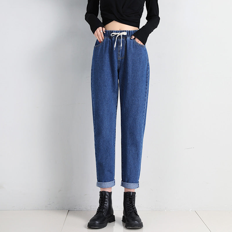 Damen Jeans Elastischer Bund Seitentaschen Norvielle