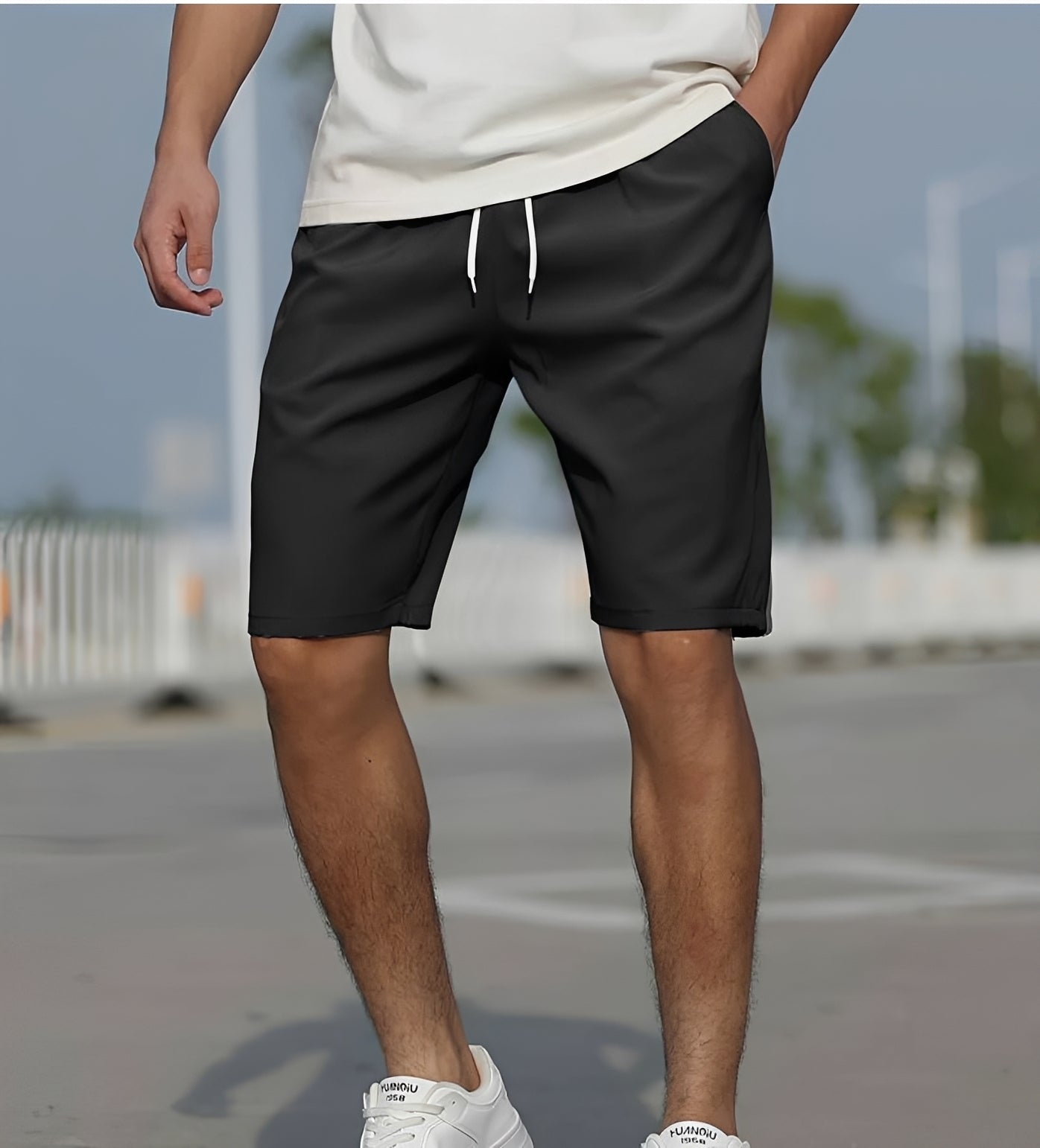 Herren Shorts Komfort Kordelzug Beige