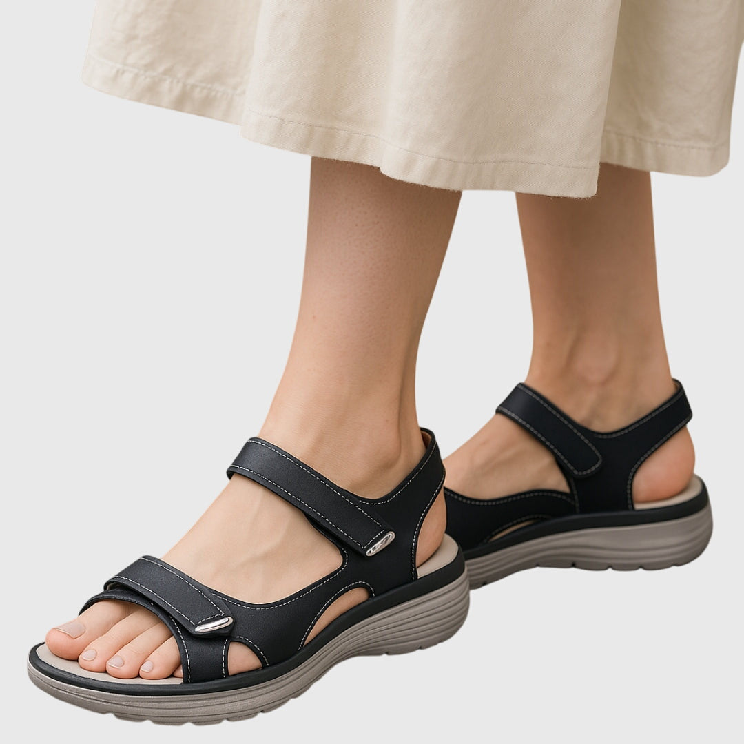 Damen Sandalen Offene Spitze Klettverschluss