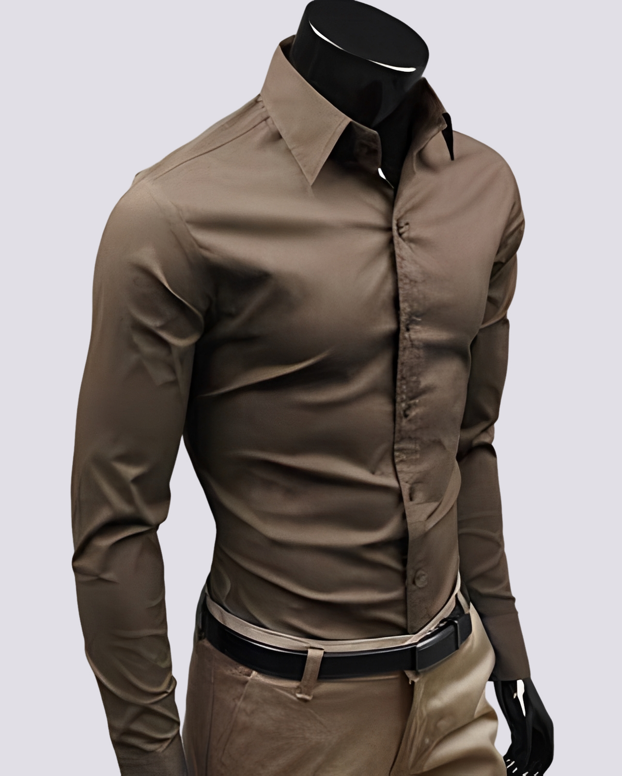 Herren Langarmhemd Elegantes Design Weiß