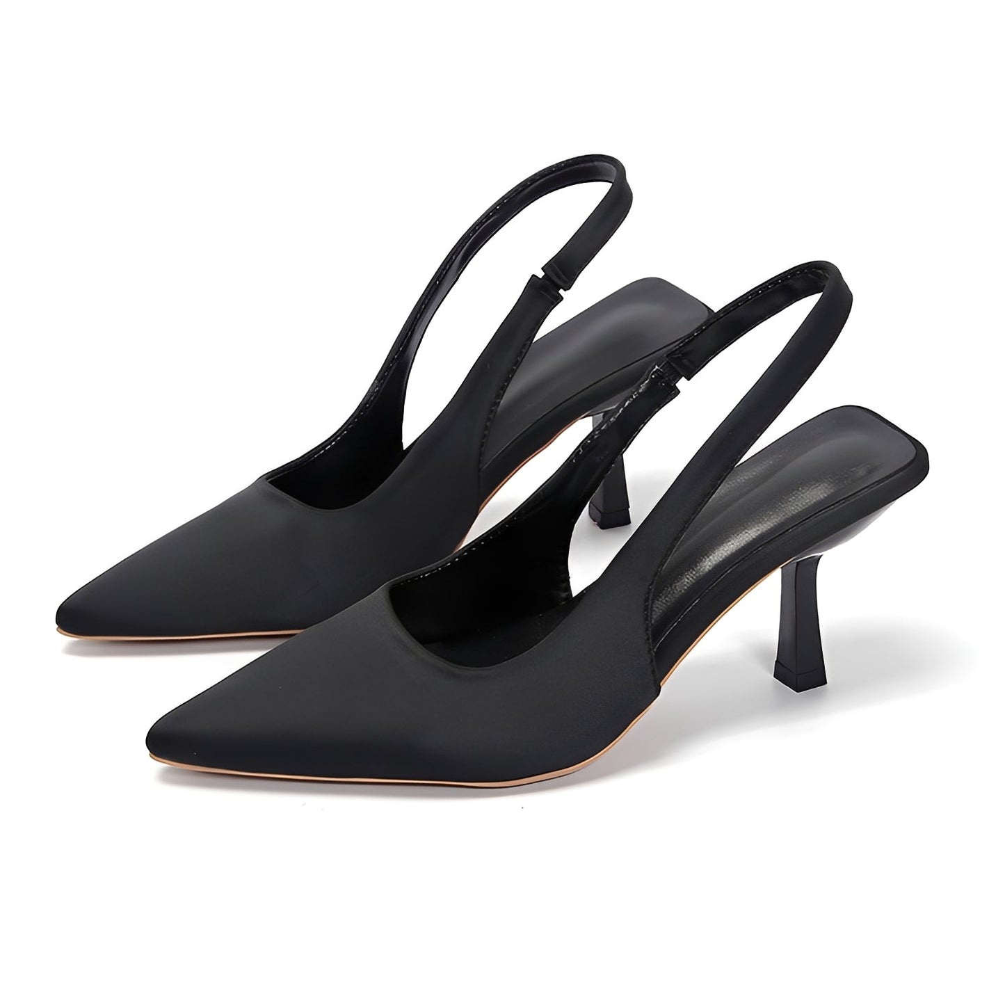 Damen High-Heels Slingback Pumps Spitze Zehenform
