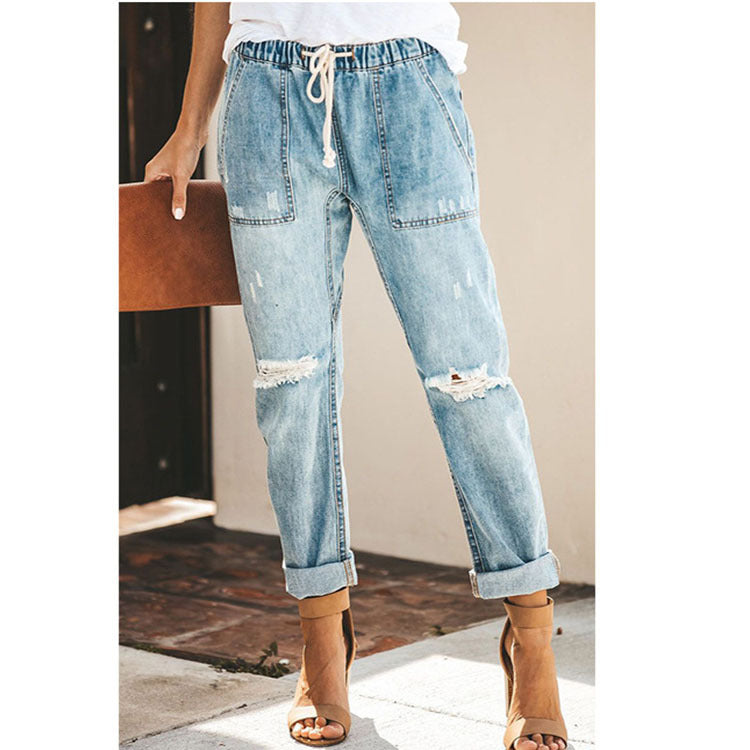 Norvielle Damen Distressed-Jeans Hose