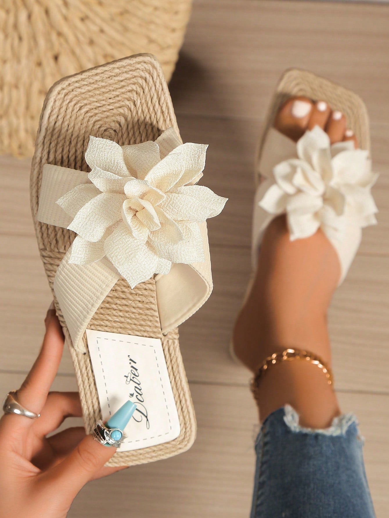 Damen Sandalen Jute Bequem Boho