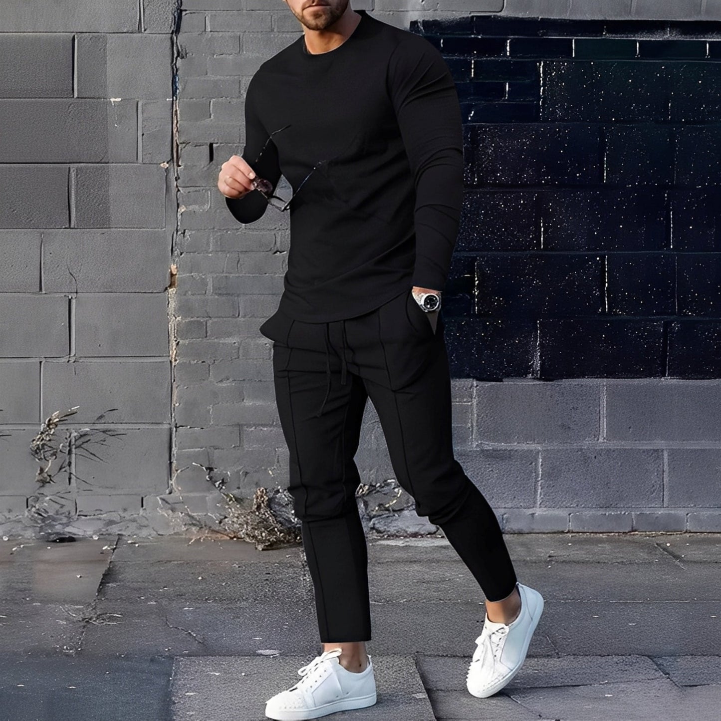Herren Set Pullover und Hose Baumwolle Bequem