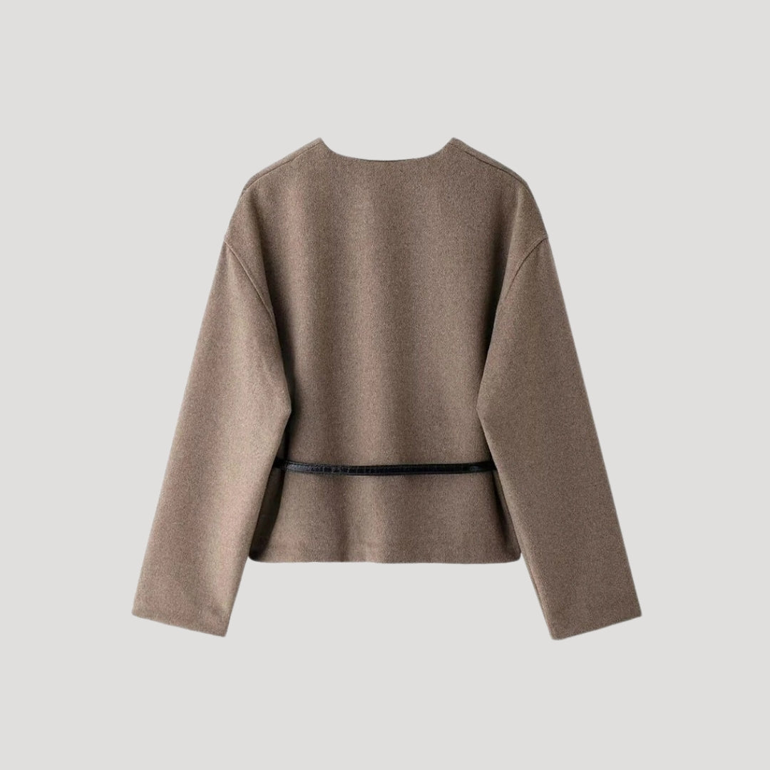 Damen Wickeljacke Frühling Gürtel