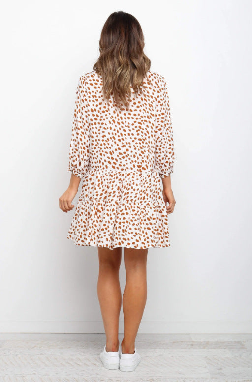 Damen Blusenkleid Voluminöser Rock Florales Muster Norvielle
