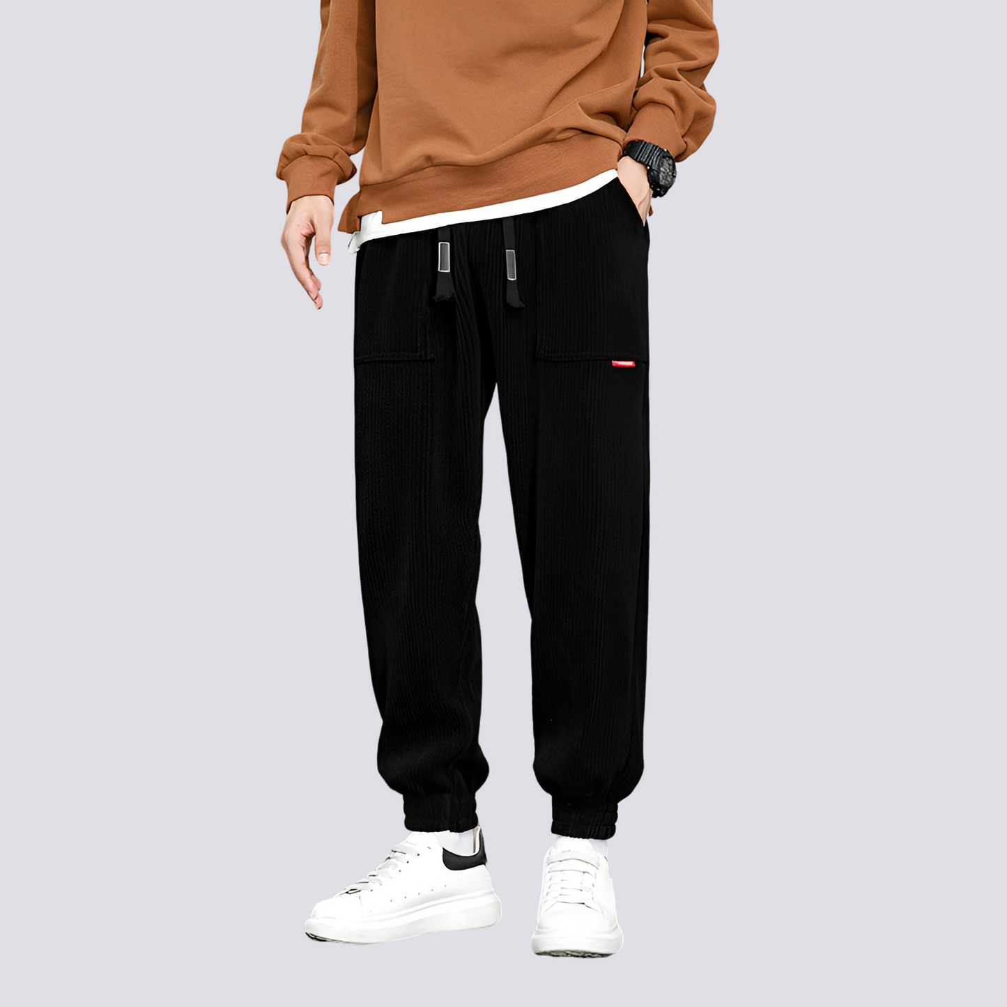 Benji Herren Cord-Jogginghose Lässig Beige