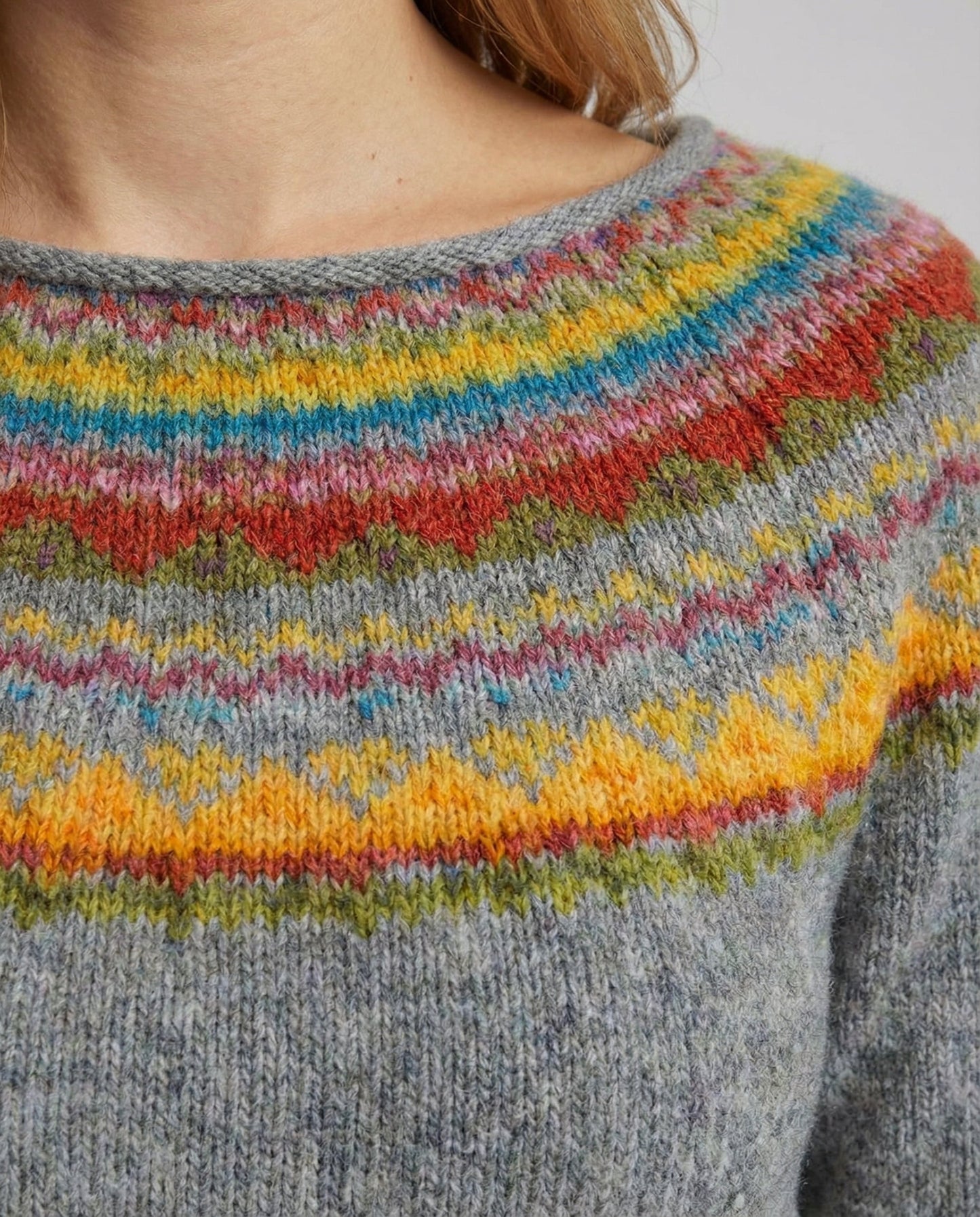 Retro Print Damen Langarm-Pullover