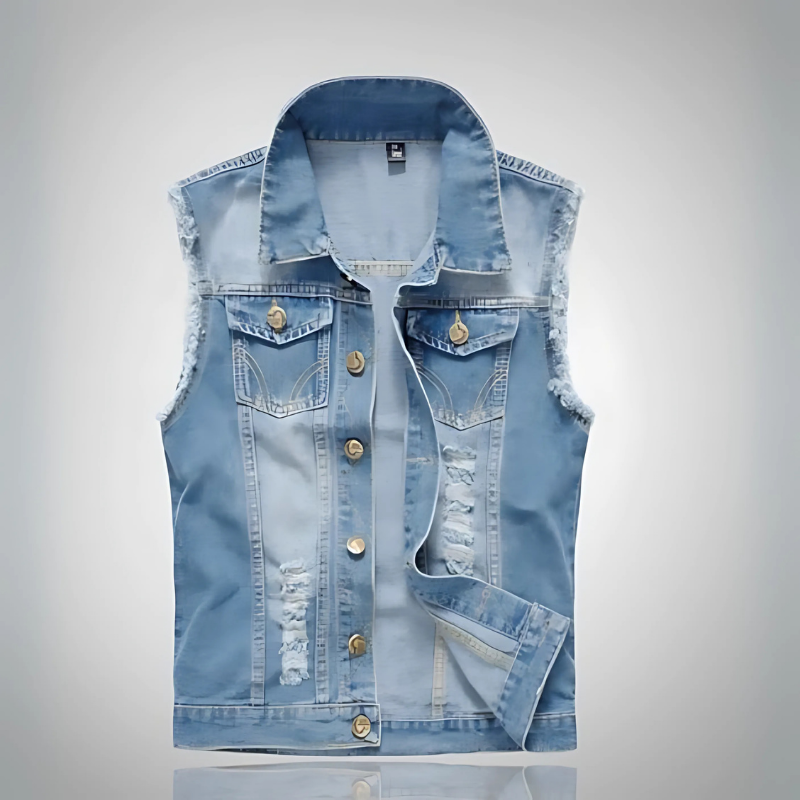 Herren Weste Vintage Stil Ärmellos mit Knöpfen und Taschen