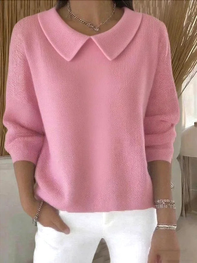 Norvielle Damen Pullover mit Kragen aus Strickware