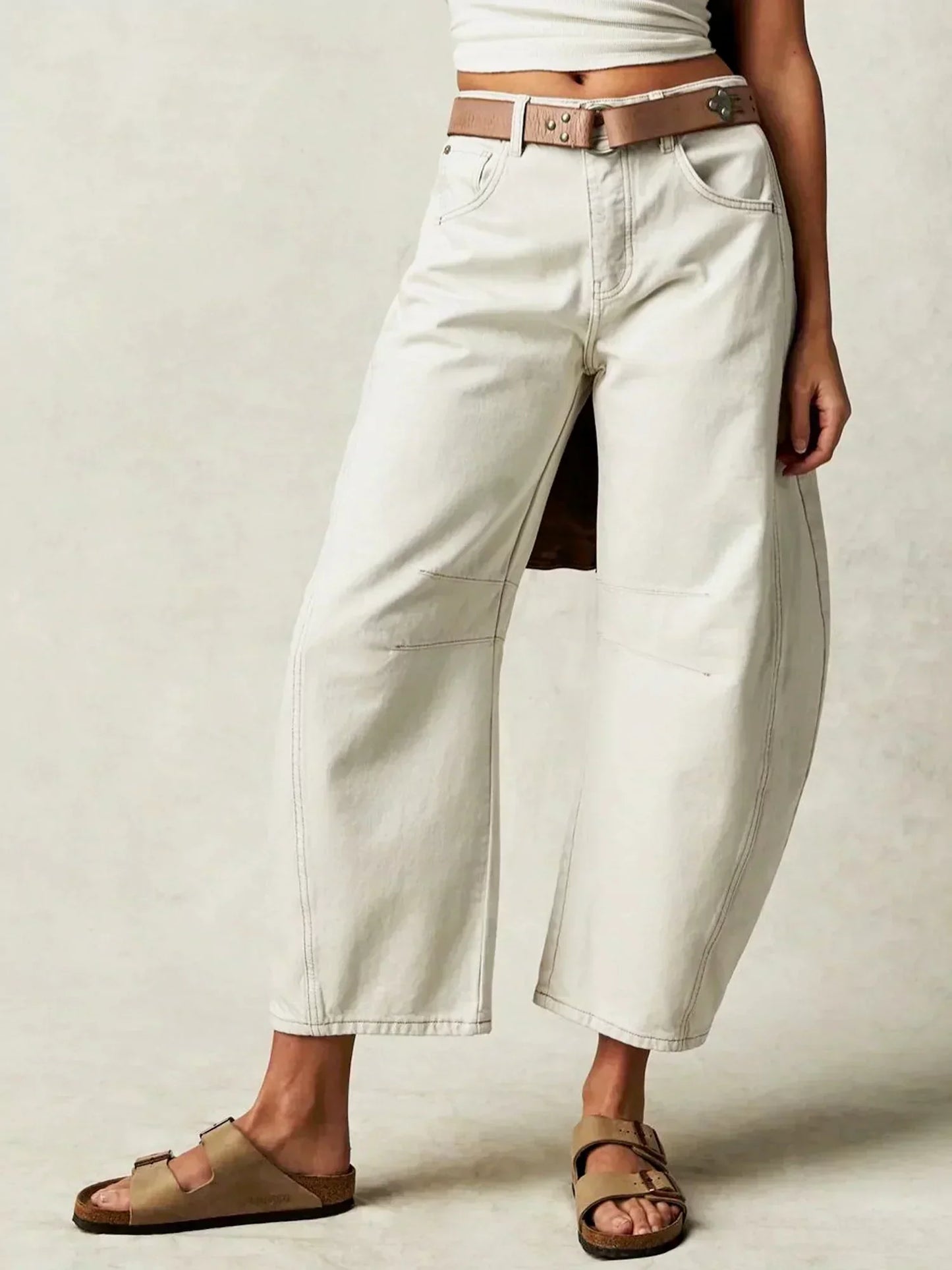 Damen Weite Jeans Bedruckt