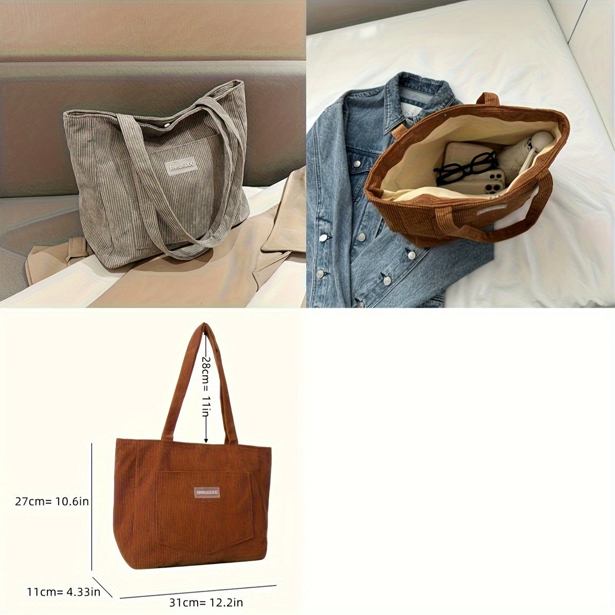 Norvielle Damen Cordtasche Elegantes Design