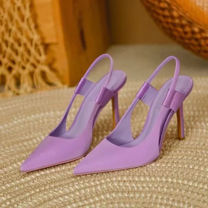Damen Slingback Pumps Spitze Zehenform