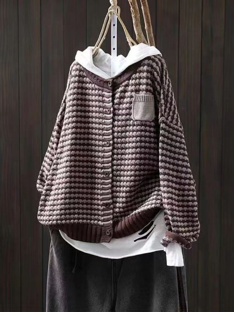 Seliola Damen Texturierter Strickcardigan