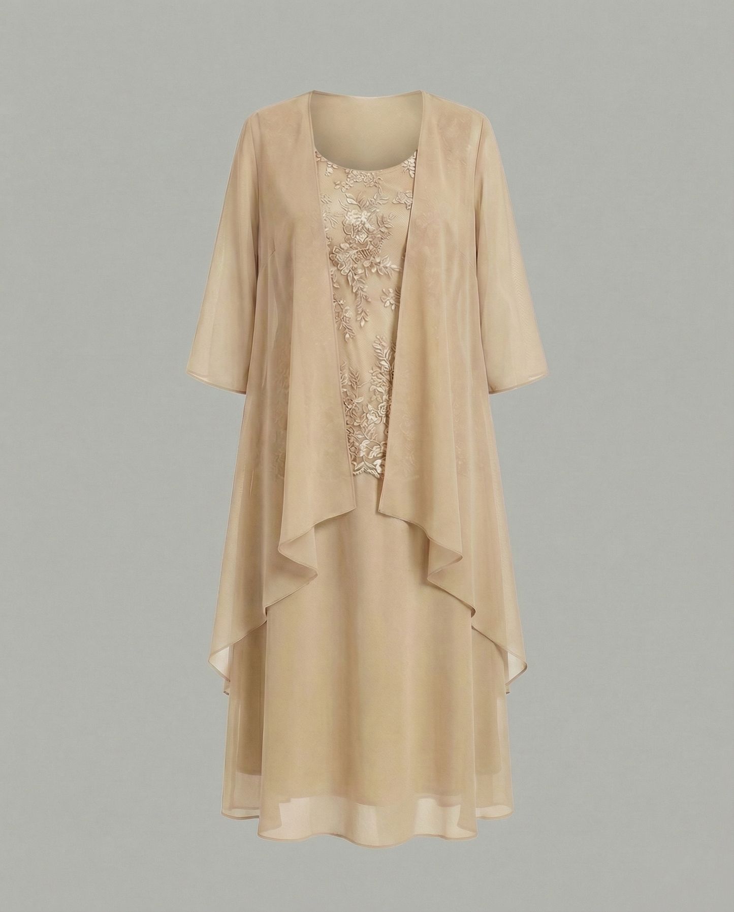 Damen Chiffonkleid Zweiteilig Elegantes