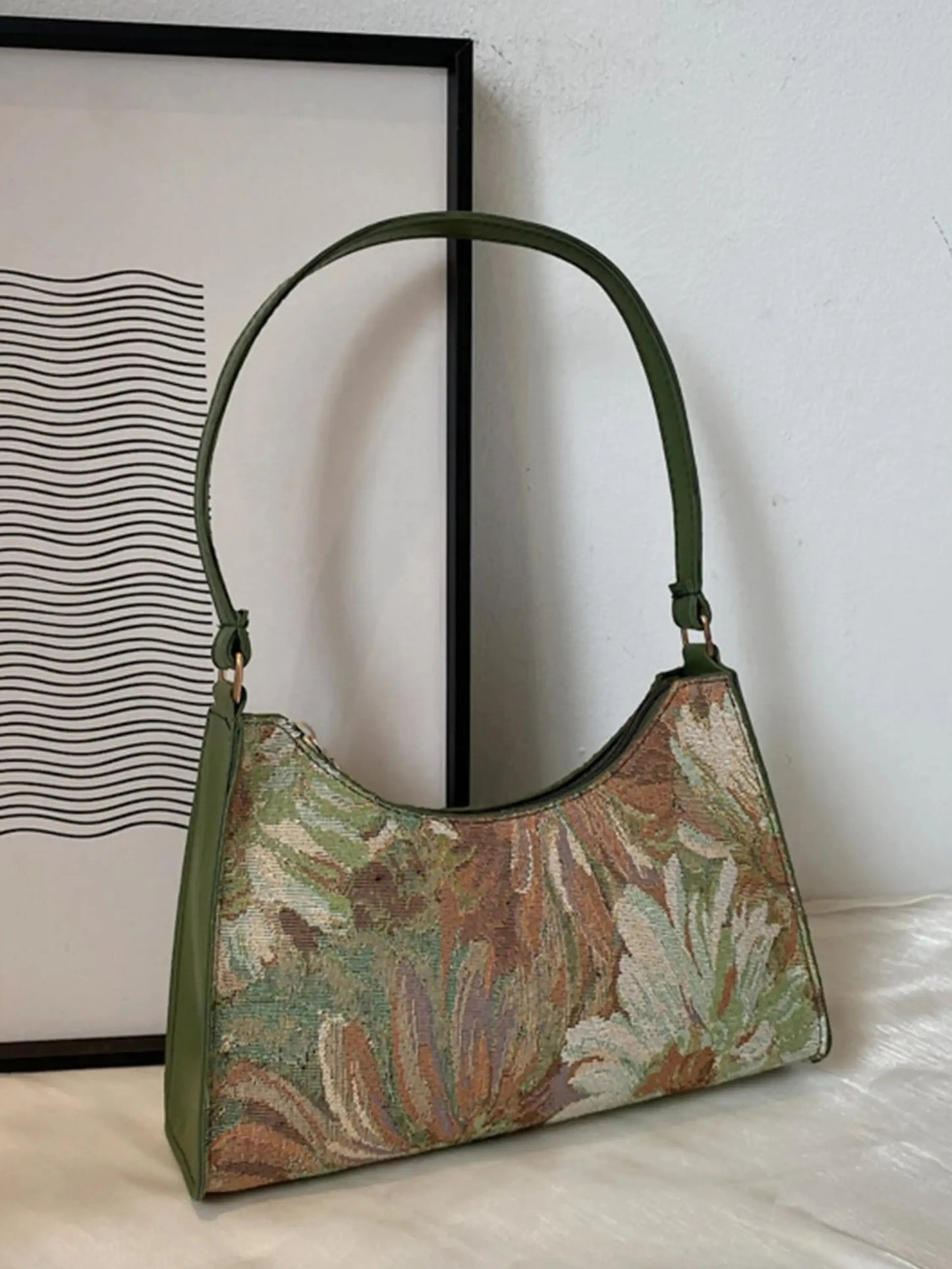 Philine Damen Schultertasche Blumenmuster Tapisserie