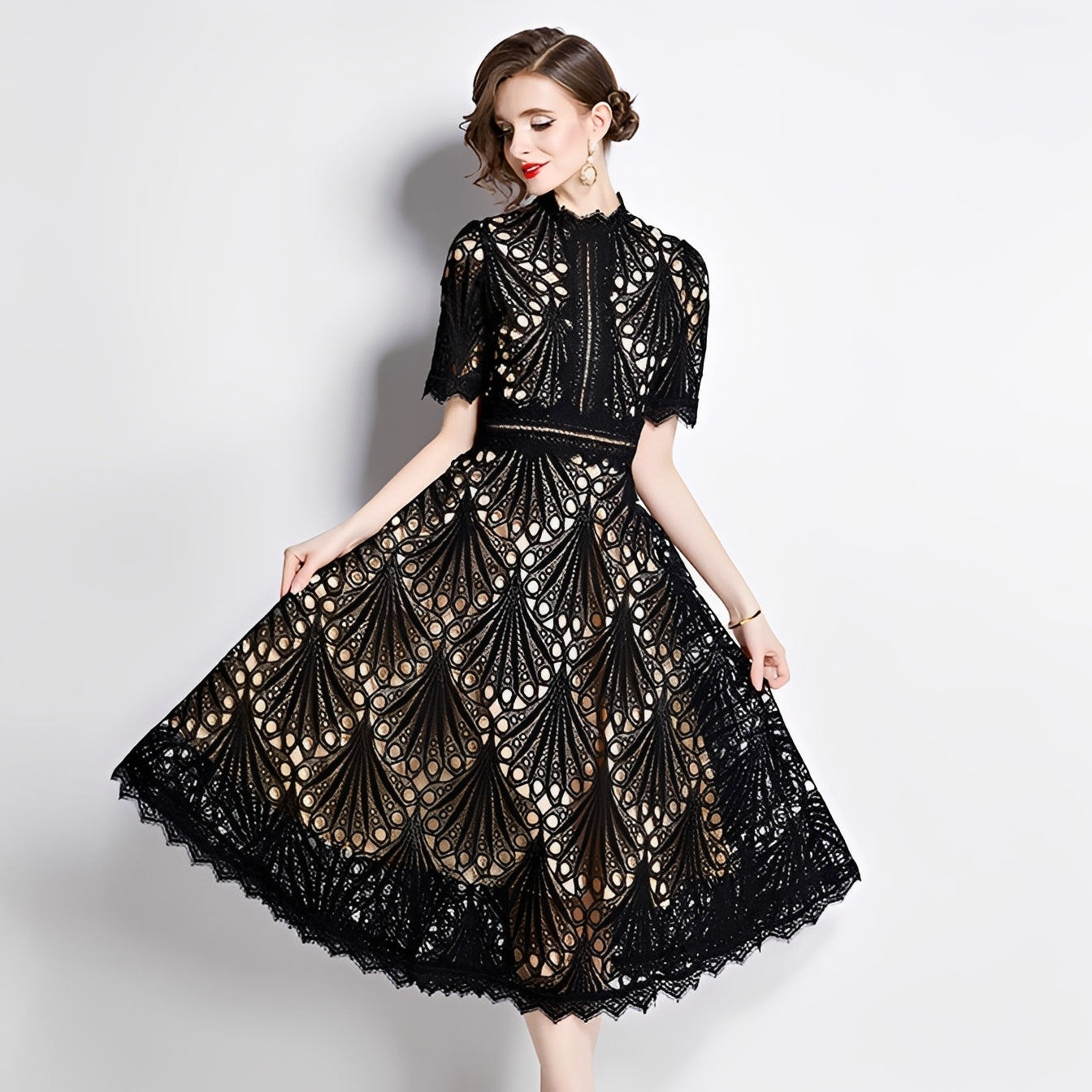 Damen Midikleid Stilvoll Elegantes Design