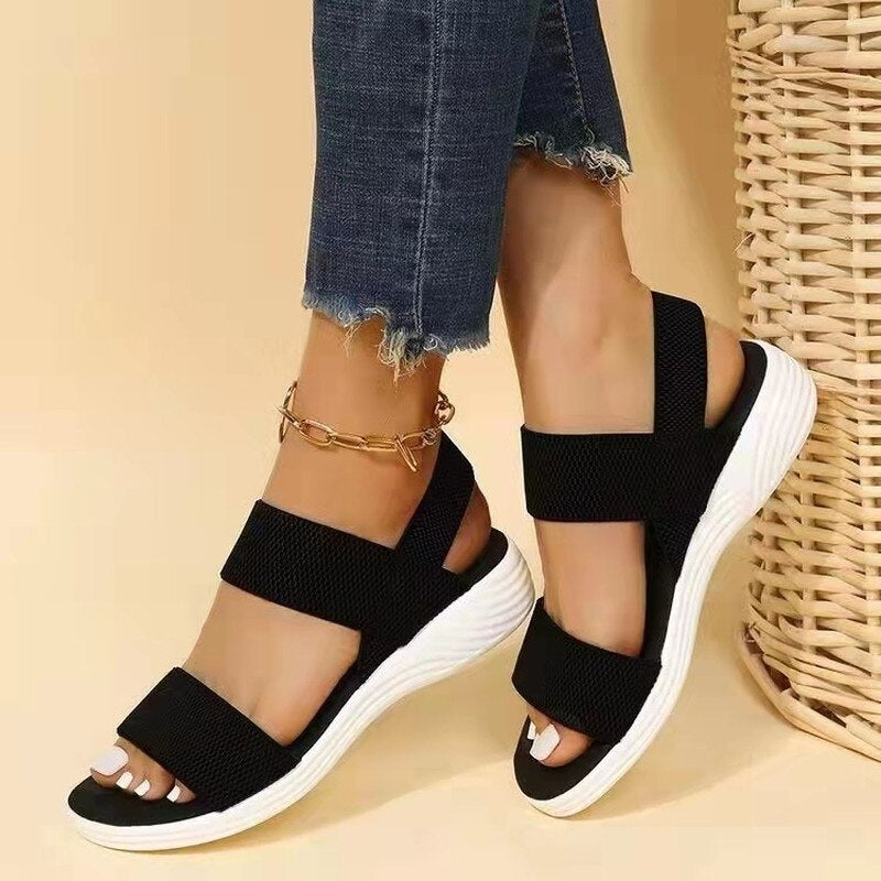 Orthopädische Sandalen Damen Keilabsatz