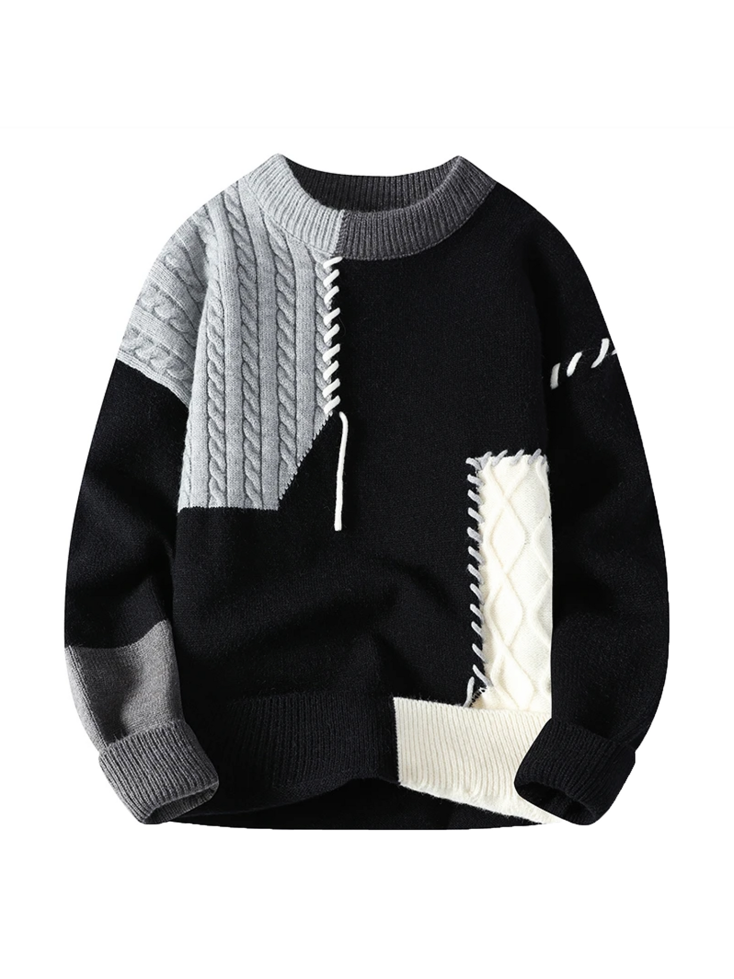 Norvielle Unisex Grobstrickpullover Strukturdesign