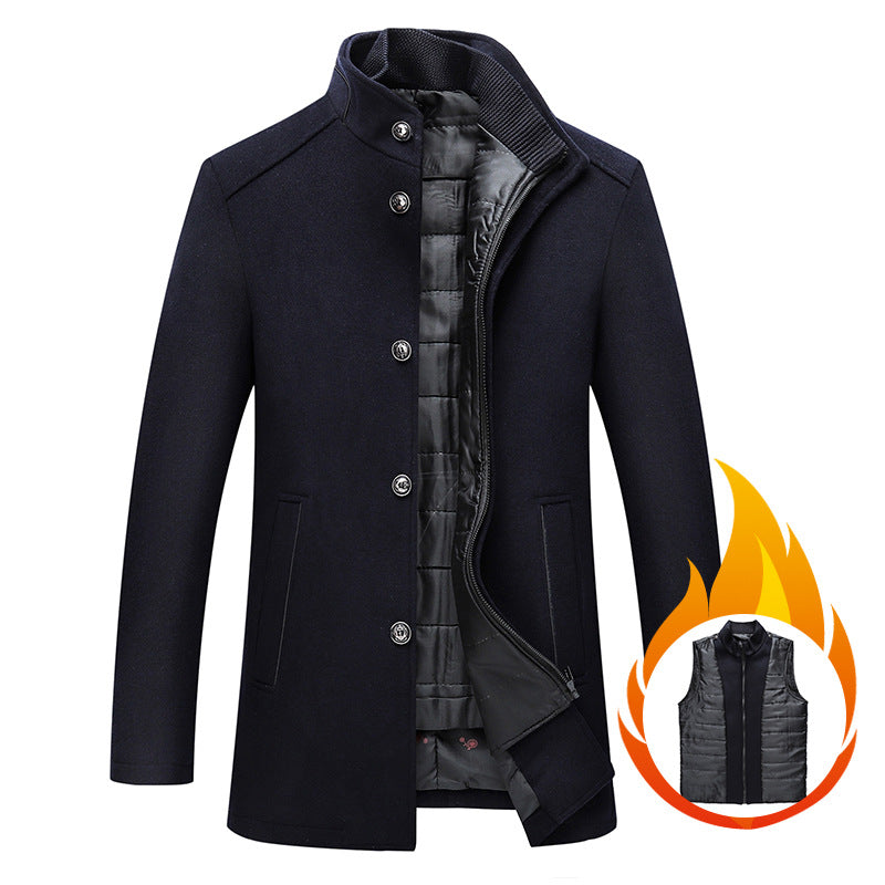 Herren Wollmantel Elegantes Design