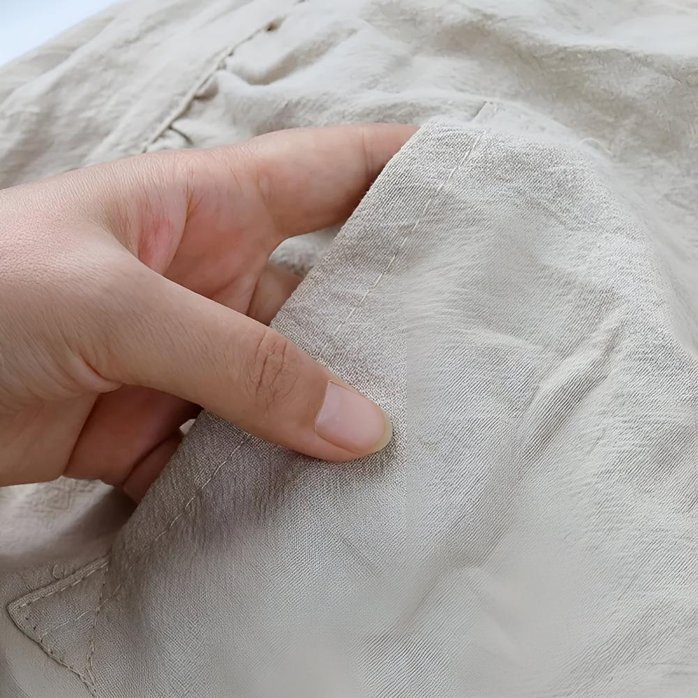 Leinenschürze Rüschendetail Damen Weiss