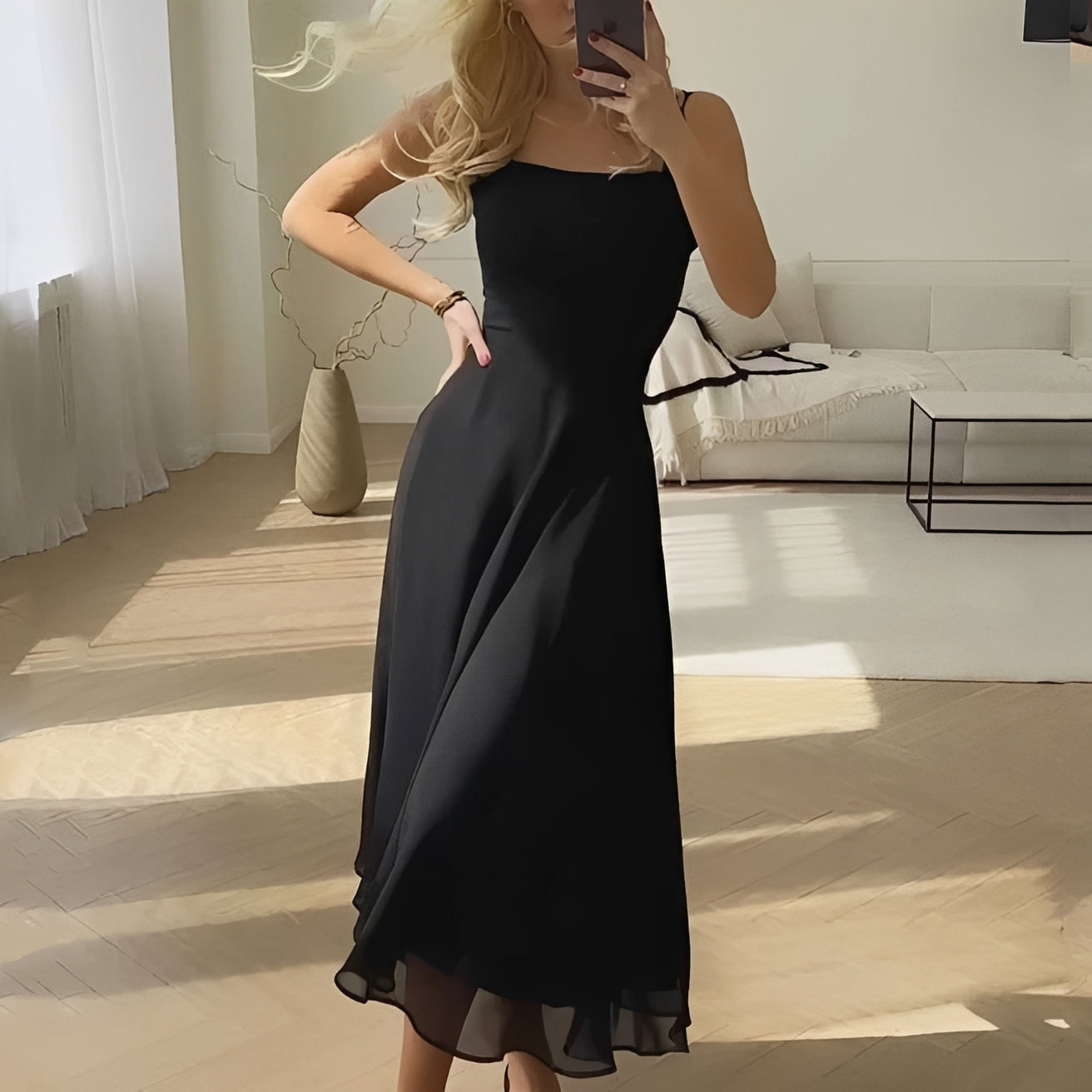 Damen Ärmelloses Sommerkleid Leicht Lässig